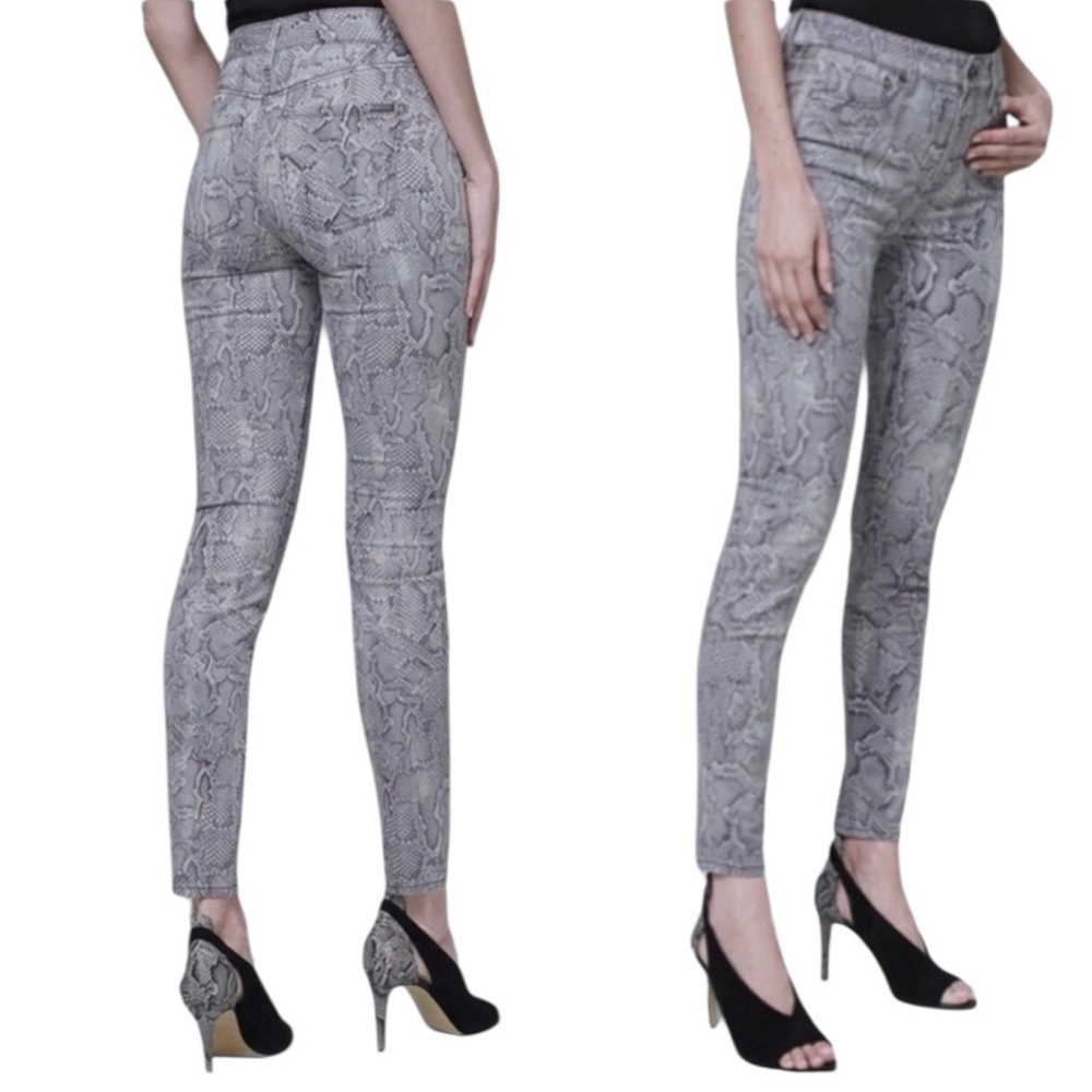 WHBM Python “The Skinny” Ankle Pants in Gray/White Size 0